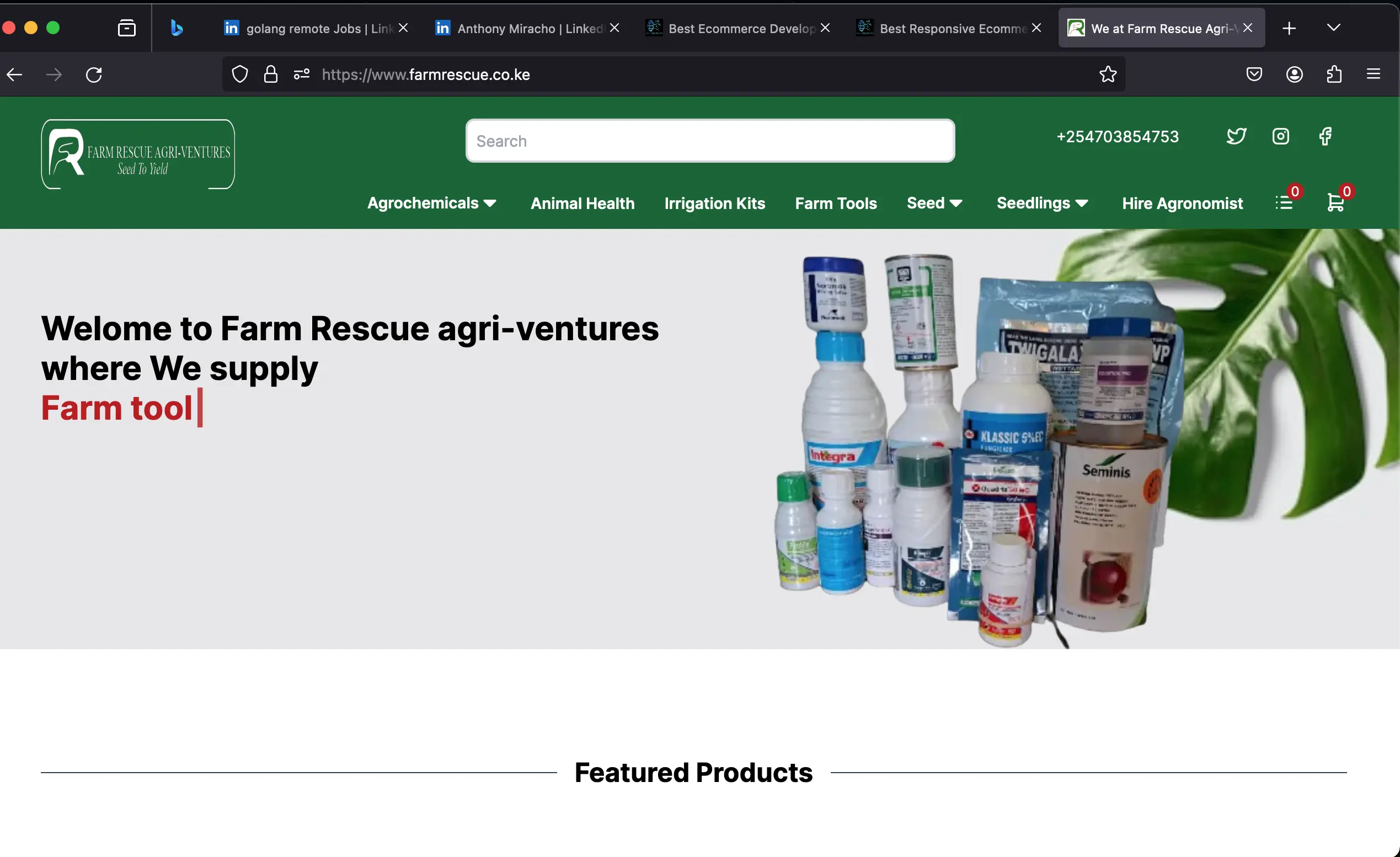 Chantosweb developersGet an ecommerce website  to sell your agricultural products online