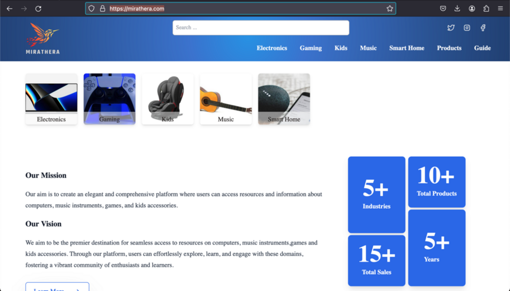 Get a fast loading electronics ecommerce website by Chantosweb developers