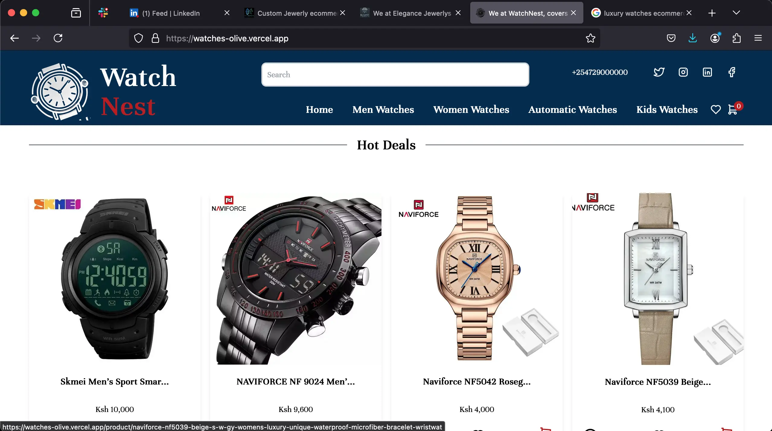 Watch Ecommerce Template | Build Your Luxury Watch Store Online by Chantosweb developers